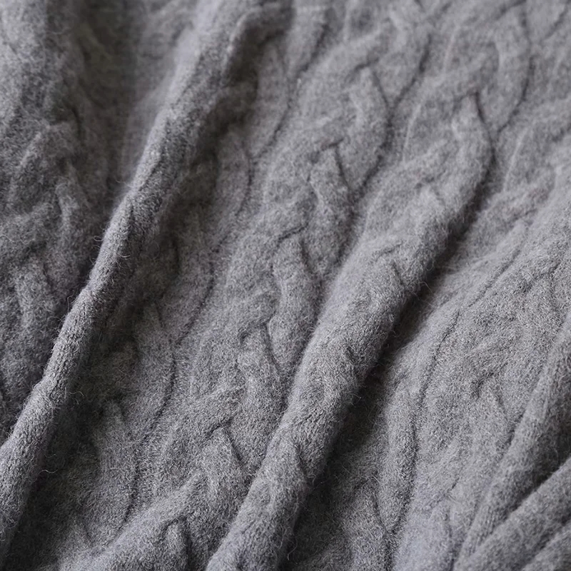 Autumn And Winter Solid Color Cashmere Turtleneck Cable Knit  Base Sweater