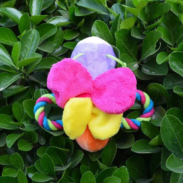 Plush Butterfly Pet Dog Cat Chew Toy