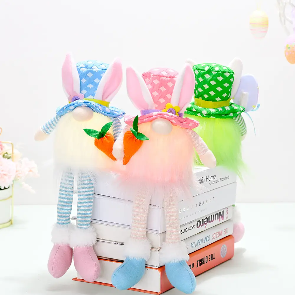 Long Legged Bunny With Easter Decorations And Lights