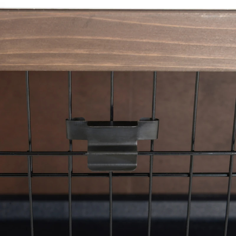 PawHut Wooden Rabbit Hutch Dividers Asphalt Roof For Small Animals & Outdoors, Brown