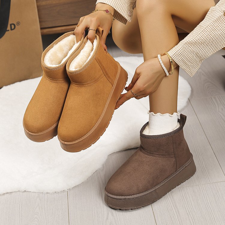 Warm And Plush Thick Snow Boots, Thick Soled Short Boots, Cotton Shoes