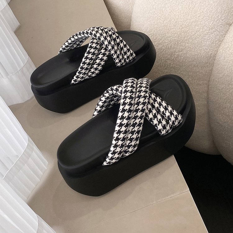 Women's Cross Strap Platform Slides With Cloud Cushion, Outdoor Thick Sole Beach Sandals Hot Sale