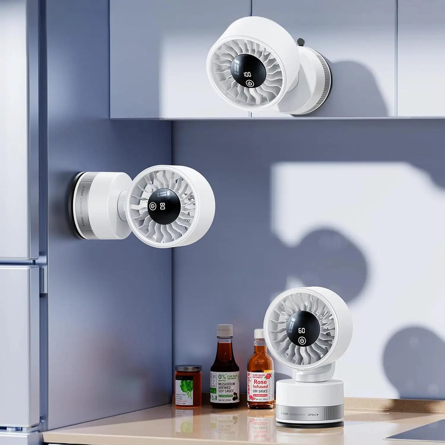 4000 MAh High Capacity Suction Cup Fan