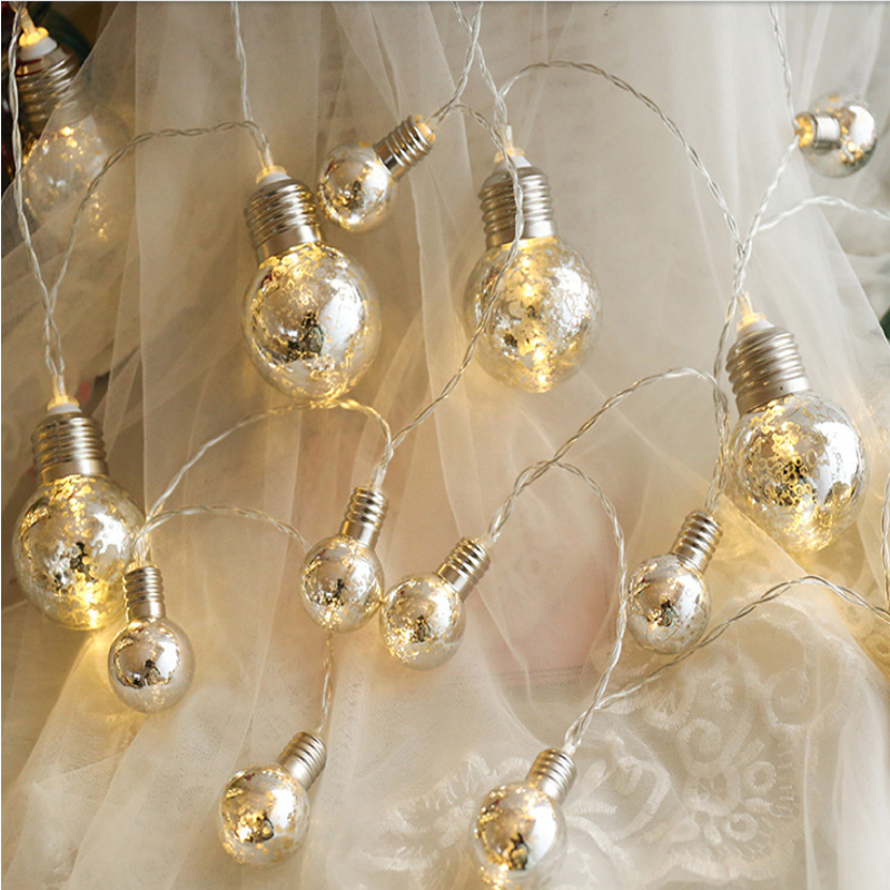 Gold Foil LED Globe String Lights — 6.5 ft