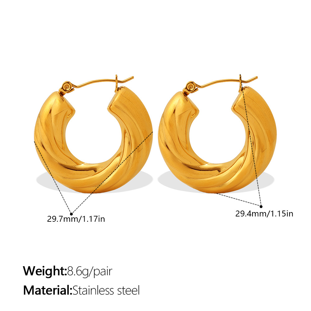 Personalized Minimalist Irregular Earrings, Stylish And Versatile Round U shaped High end... thumbnail 3