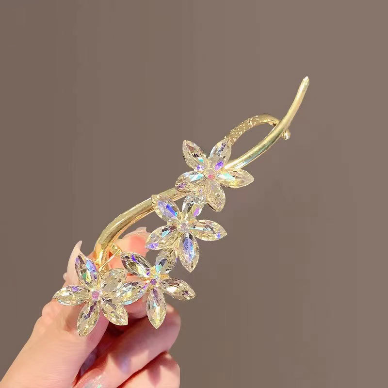 Super Fairy Temperament Crystal Flower Twister Clip Simple Personality Hairpin — foto 2