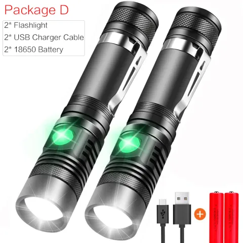 Portable Mini WT518 T6 1000Lumens 3 Modes Black Zoomable