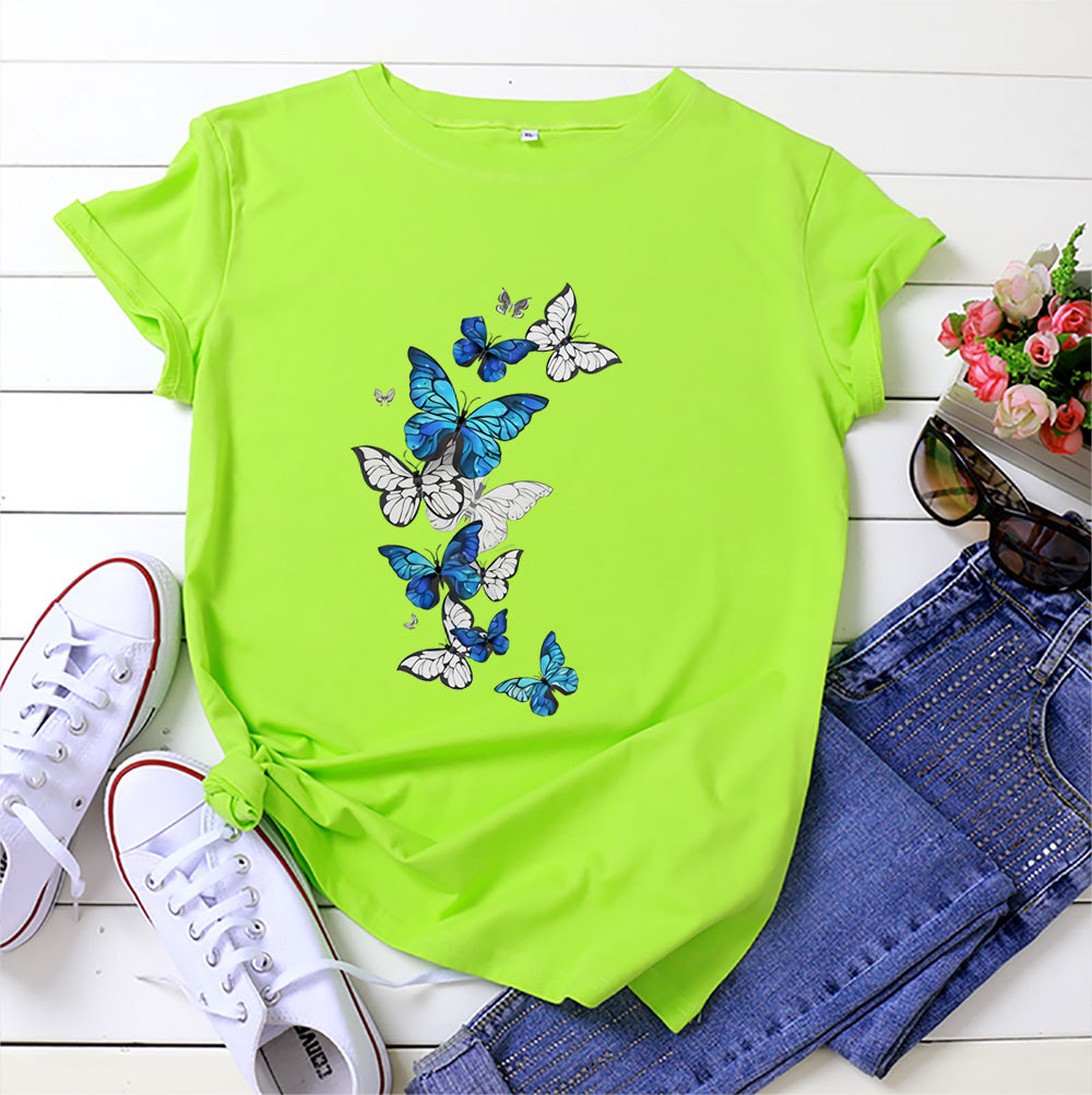 Title 11, Womens fashion flying butterfly print cotton r...