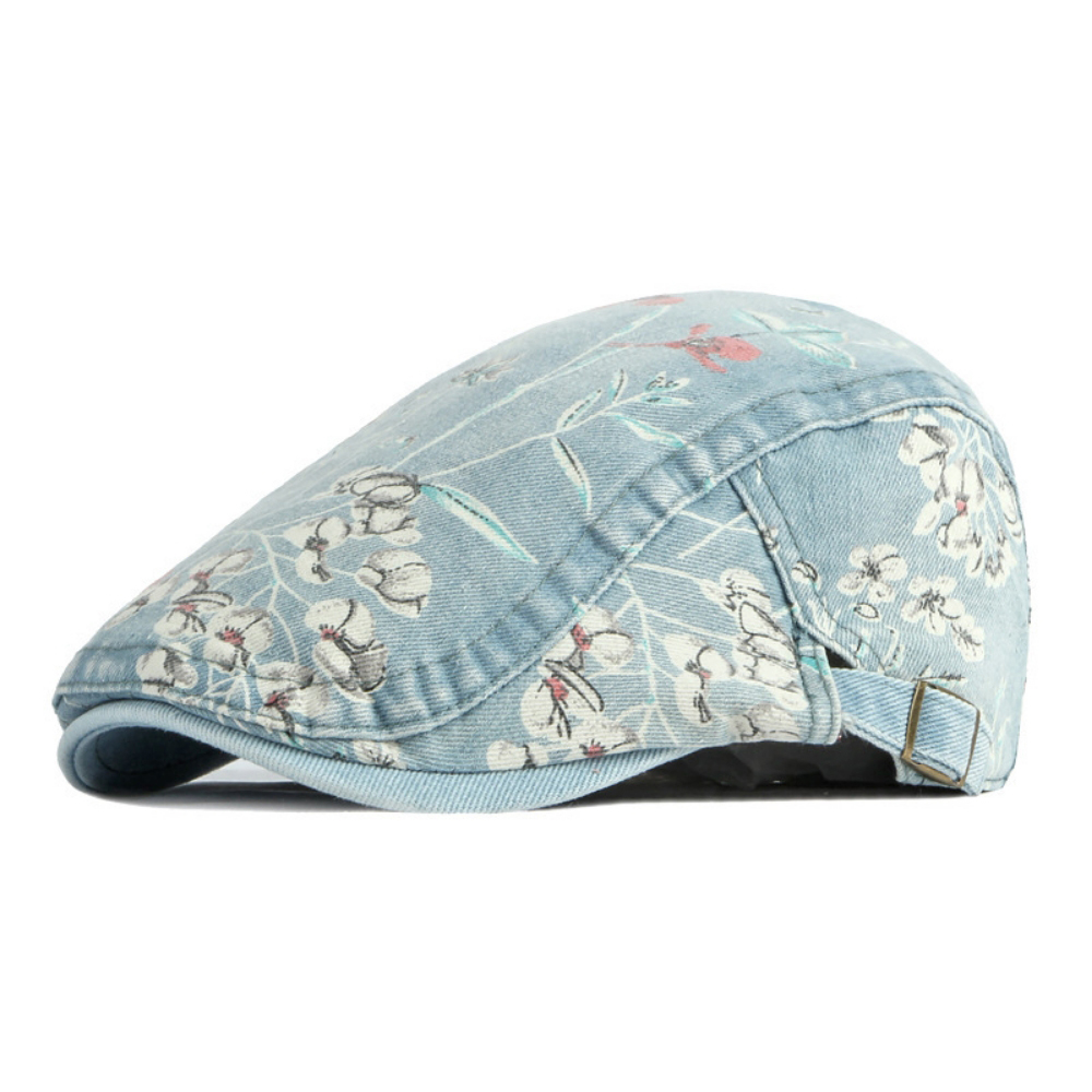 Women's Floral-printed Vintage-textured Metal Snapback Hat With A Unique And Eye-catching Style, Featuring A Retro And Artistic Look. Perfect For Taking Photos, Going Out, Or Daily Commuting.