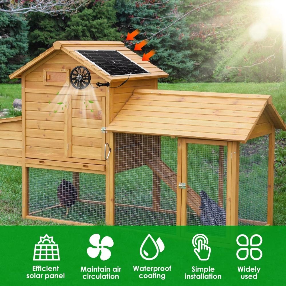 Solar Exhaust Fan Panel Sets Ventilation Portable For Greenhouse Motorhome