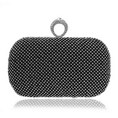 Evening Clutch Bags Diamond Studded Evening Bag With Chain Shoulder Bag Black - Shop at LoveMi