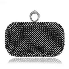 Evening Clutch Bags Diamond-Studded Evening Bag With Chain Shoulder Bag - Black - View 1