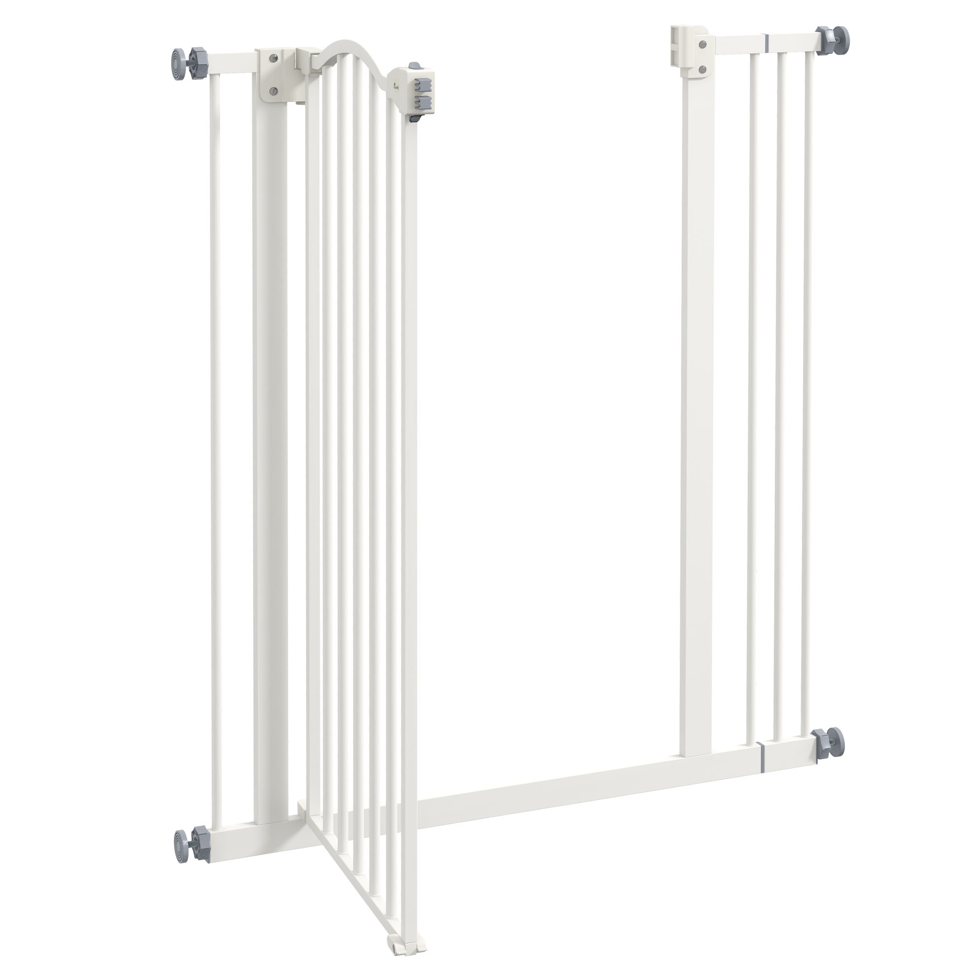 Metal Pet Safety Door Dog Door Folding Fence 74-87 Cm, White detail photo 6