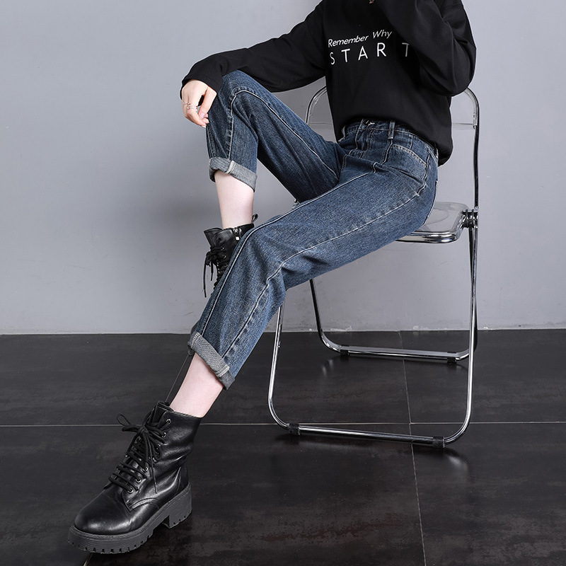 Straight Loose High Waist Harlan Carrot Daddy Women's Pants Grey - Shop at LoveMi