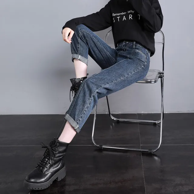 Straight Loose High Waist Harlan Carrot Daddy Women's Pants Grey - Shop at LoveMi