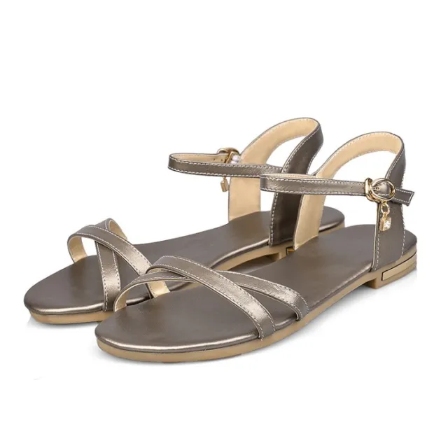 Women's Large Size Flat Toe Sandals Champagne 43 - Shop at LoveMi