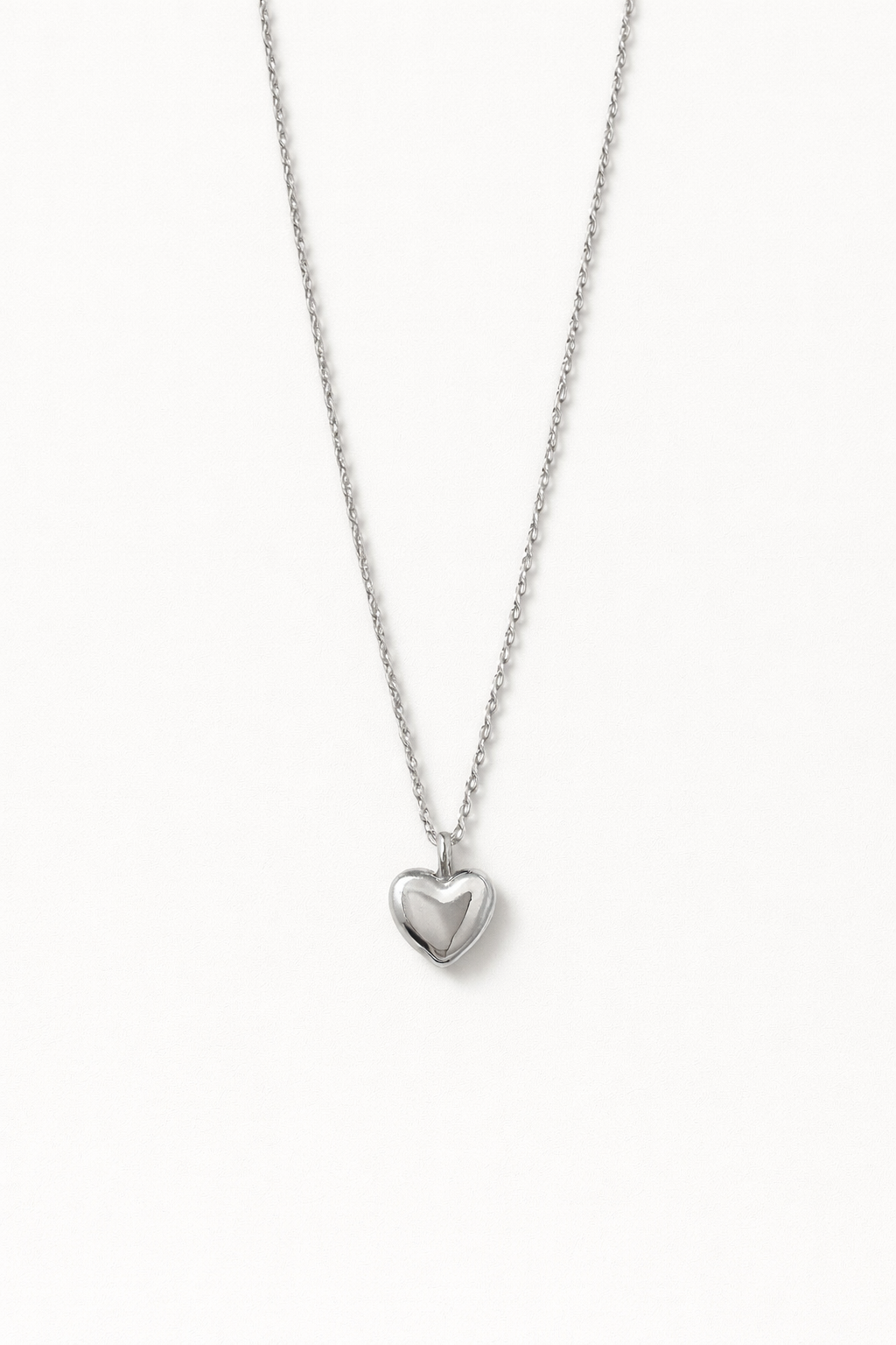 Stainless Steel Silver Heart Necklace For Women