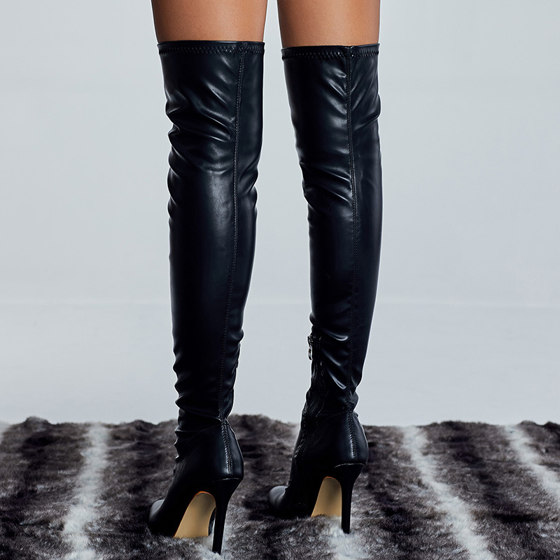 Title 11, Womens Over Knee Boots Leather Stiletto Heel f...