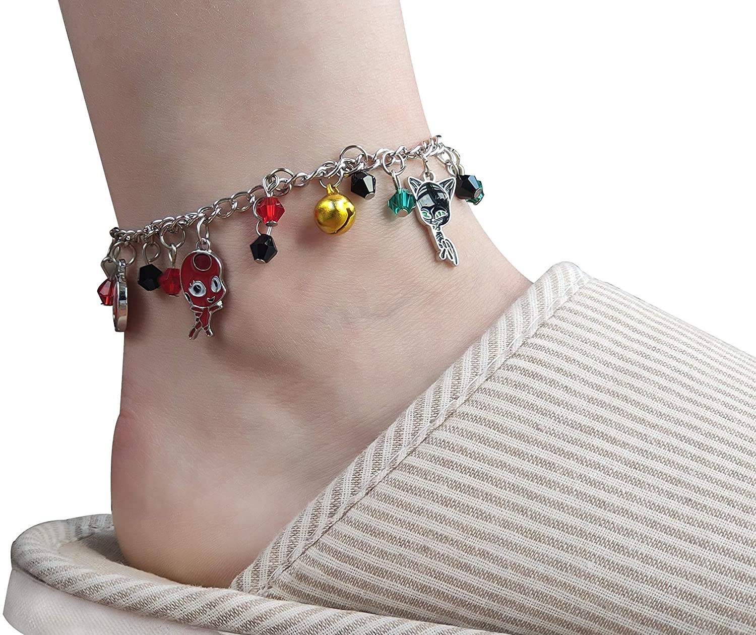 Ladybug-Superhero-Cat-Bracelet-Charm-Crystal-Bead-Bangle-Kids-Cosplay-Adjustable-Jewelry