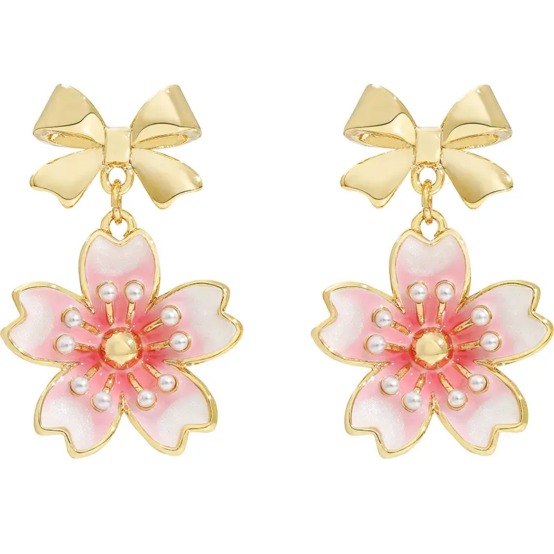 French Vintage Gold Bow Earrings
