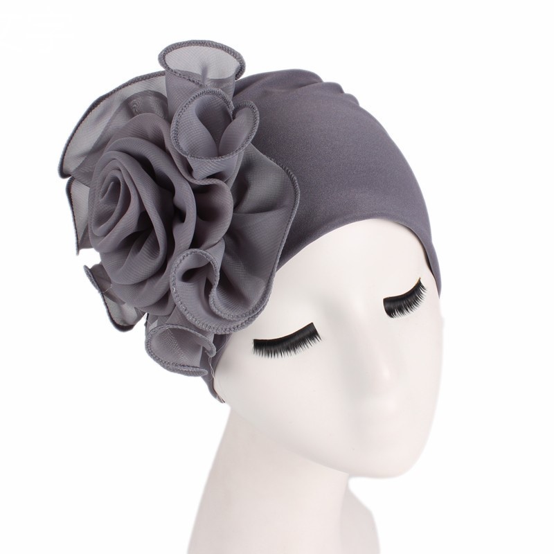 Title 10, Side big flower elastic bandana hat