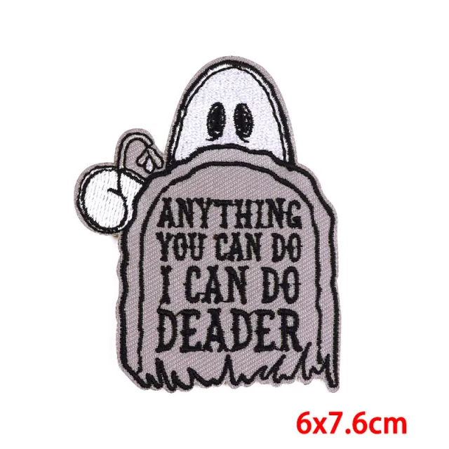 DIY Jacket Motorcycle Clothing Skull Embroidery Cloth Paste Pe7324Ct - Shop at LoveMi
