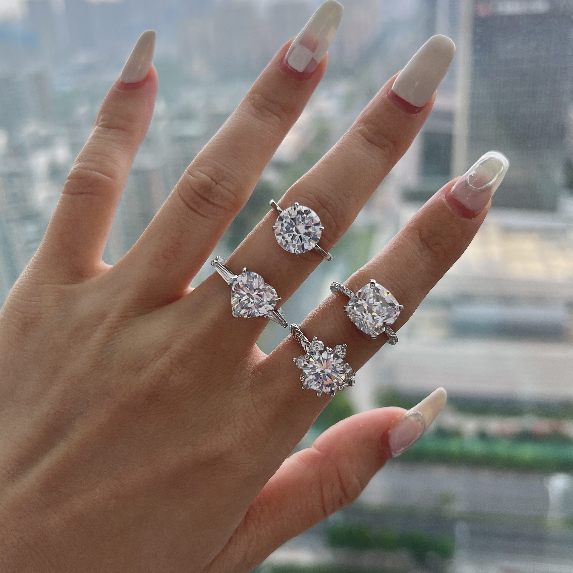 Jewelry 18k Gold And Silver Zircon Ring