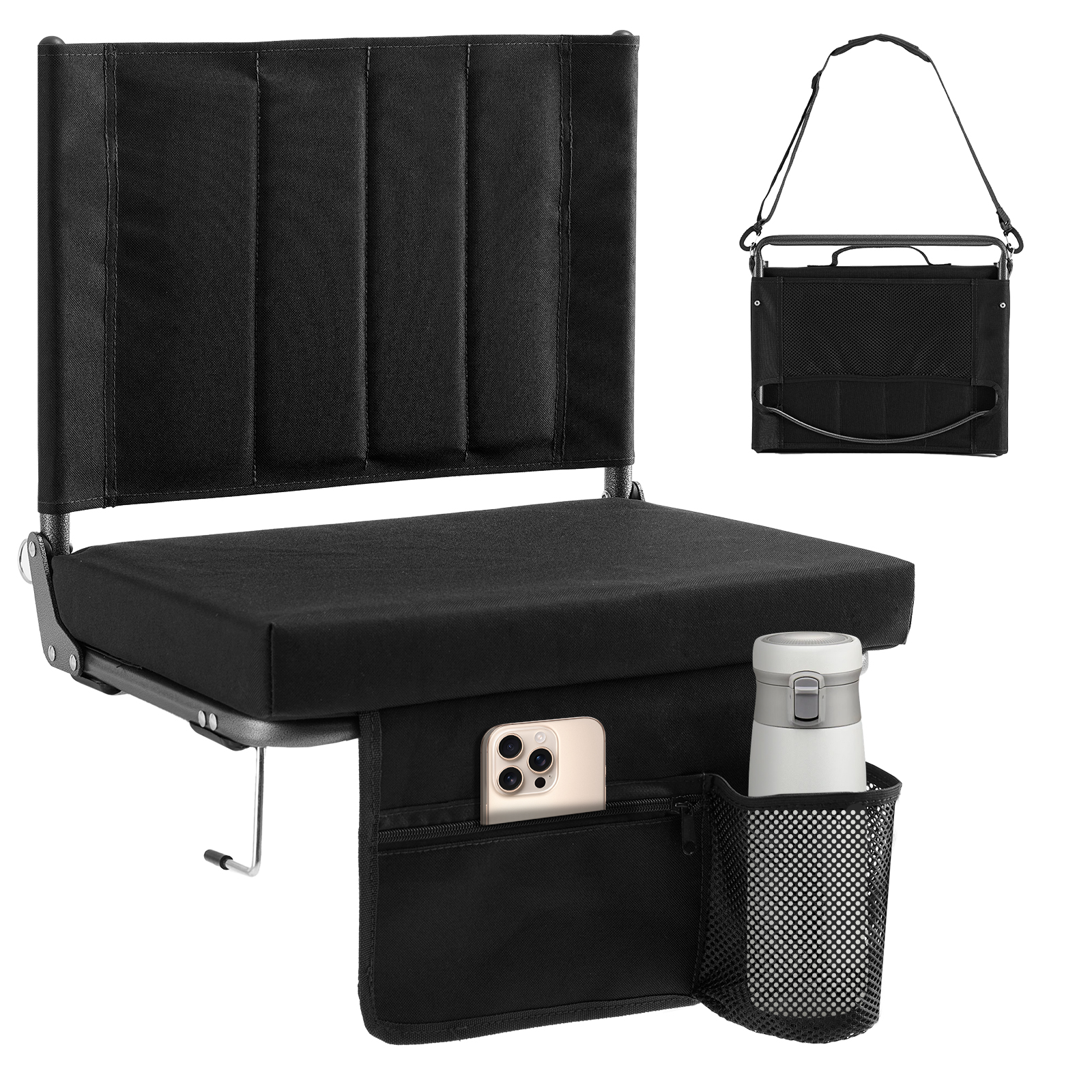 Stadium Seats With Backrest Support, Thick Seats With Cup Holders, Storage Pocke