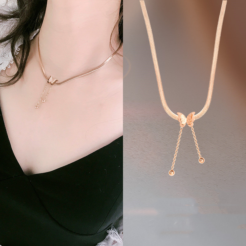 Roman Character Micro-inlaid Zircon Necklace Female Tide Net Red Clavicle Chain