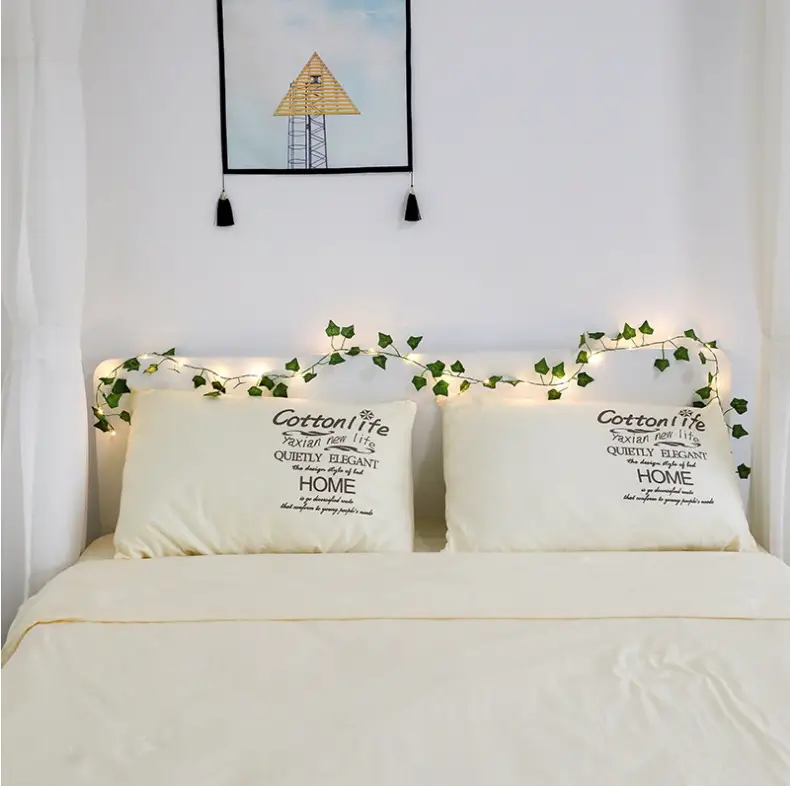 Room Decoration Maple Leaf Green Rattan Copper Wire String Lights
