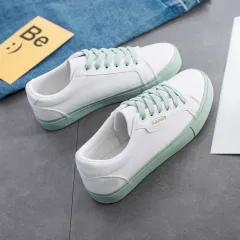 Street Style Trendy Flat Girls Sneakers - Green - View 1