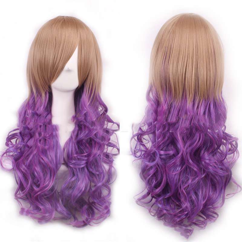 Harajuku Style Colored Female Long Curly Hair Hood M18185 - Shop at LoveMi