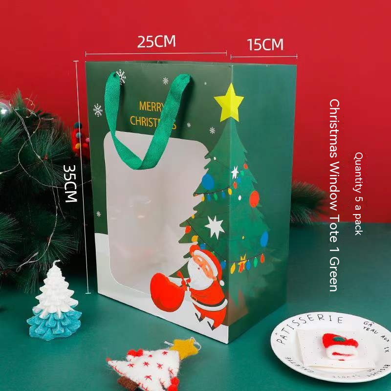 Title 2, Christmas Window Gift Bag Transparent Window Ha...