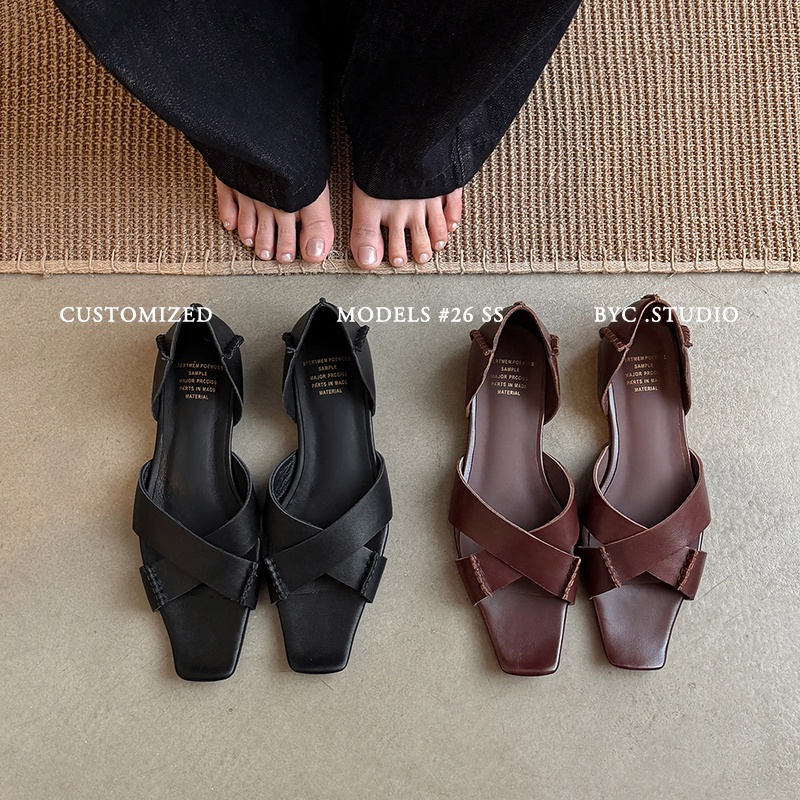 Crisscross sandals close up strap detail — Sarah Express