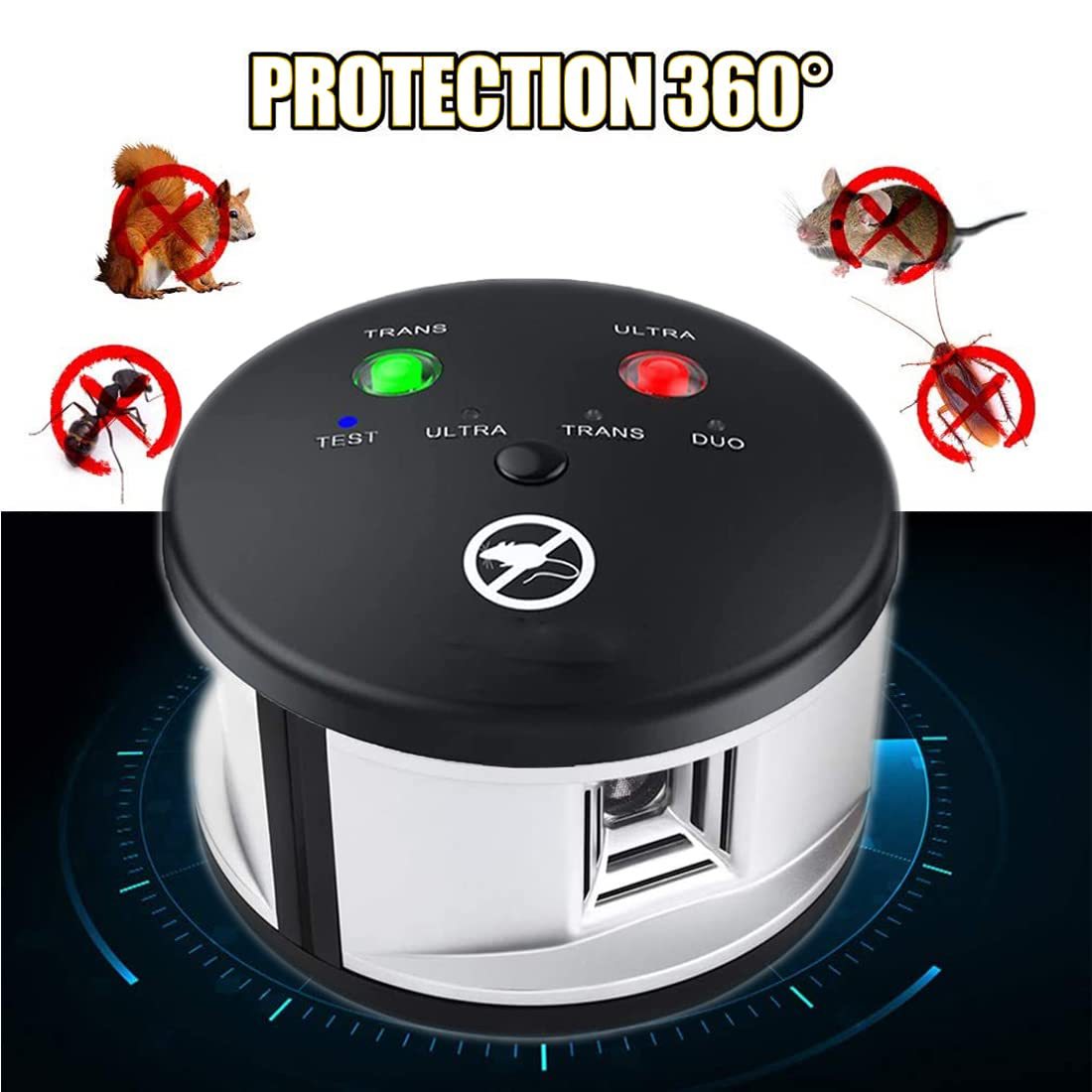 Ultrasonic Rodent Repellent ABS Round Mouse Repeller Multi-functional Pest Repellent