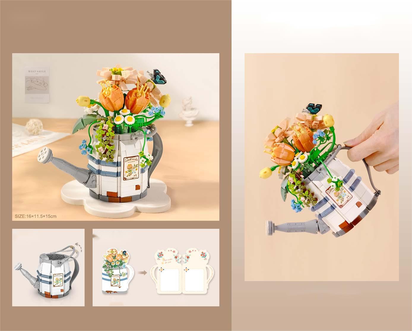 Bouquet Building Blocks Micro Flower Pot Children's Puzzle Assembly
