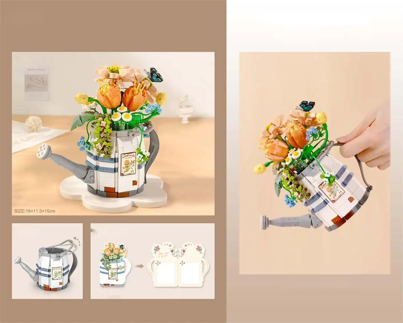 Bouquet Building Blocks Micro Flower Pot Children's Puzzle Assembly