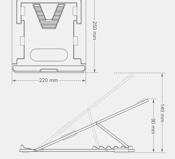 Title 2, Aluminiumlegering opvouwbare laptopstandaard, m...