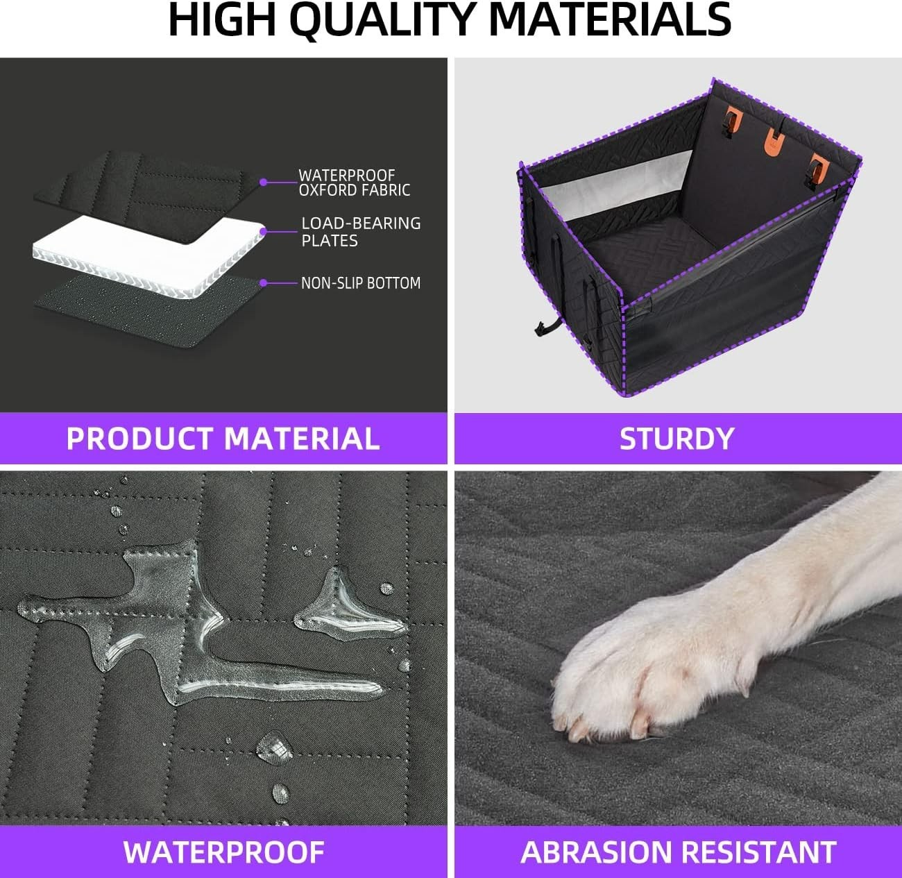 Hard Bottom Dog Cat Car Seat For LargeMedium Pet Booster Back Extender — image 7