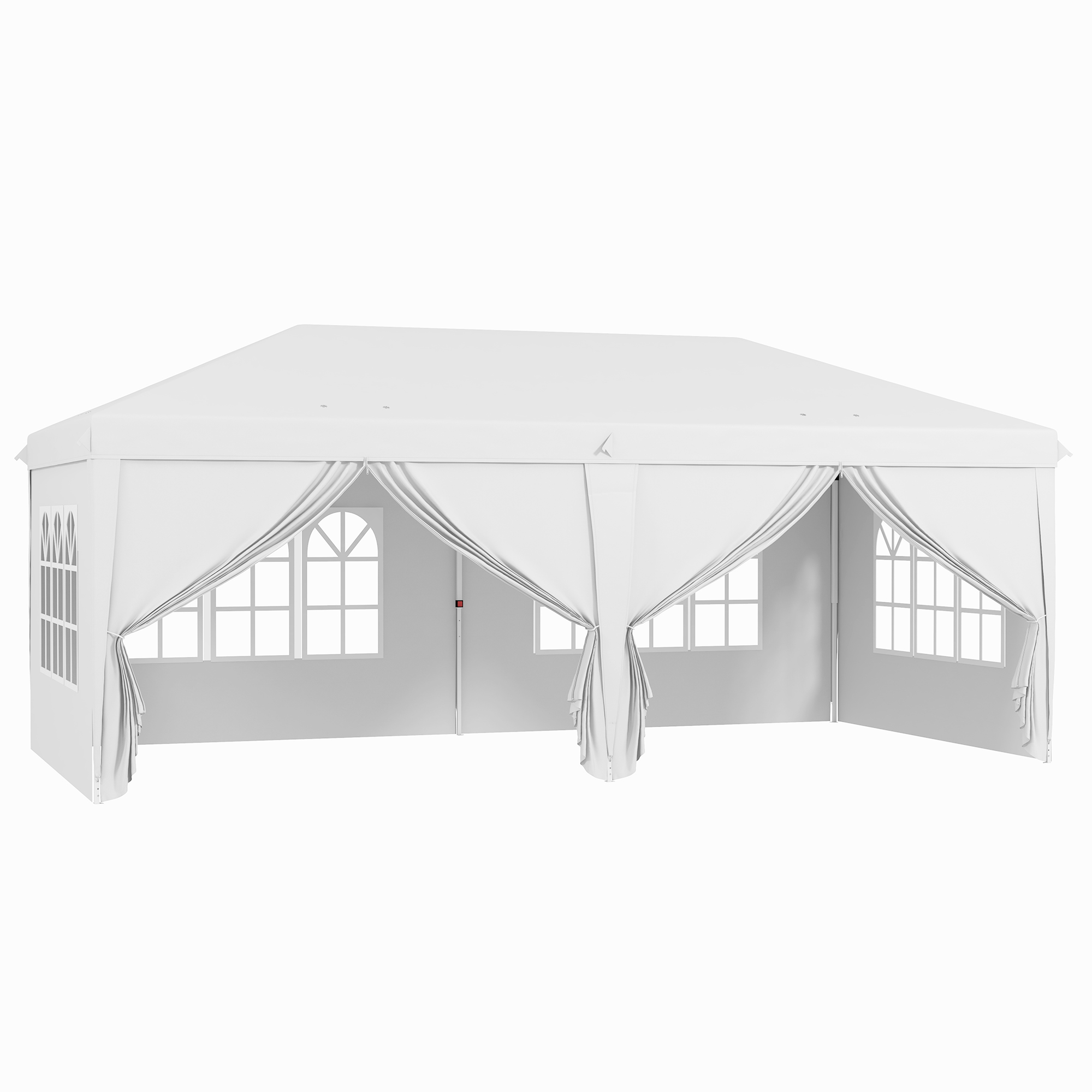 3x6m Pop-Up Gazebo, With Curtain Walls And Windows, White — image 9