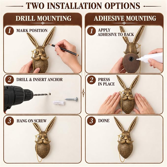 Gold Rabbit Head Wall Decor Modern Animal Sculpture Bunny Wall Art For Living Room Bedroom Office 4