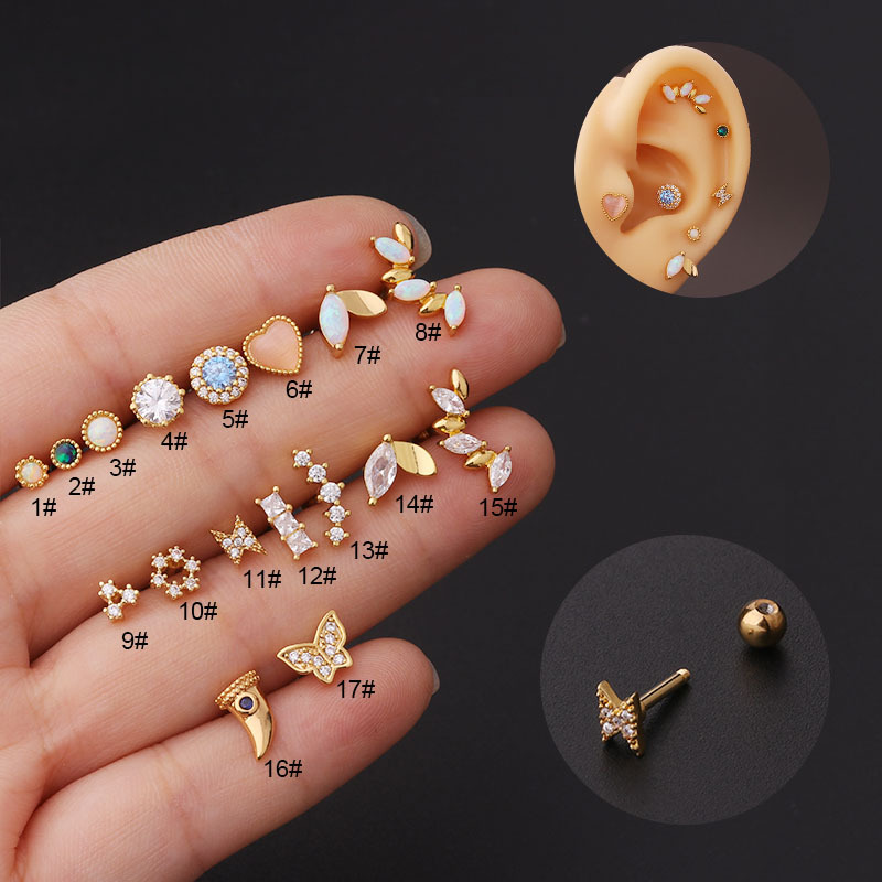 Fashion Zircon Pierced Earrings
