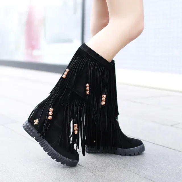 Plus Size Within The Height Of Women's Boots Sweet And Casual Black - Shop at LoveMi