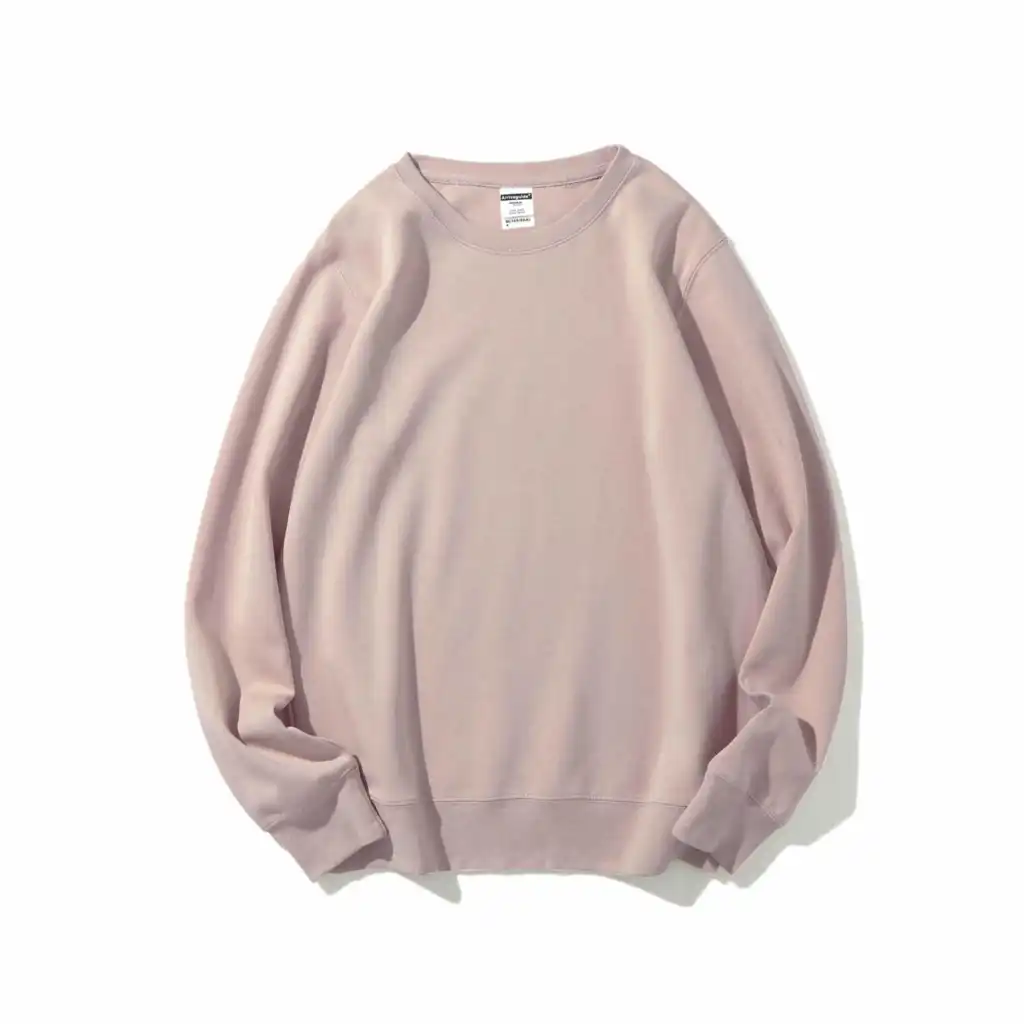 Solid Healthy Round Neck Sweater Long Sleeve - Dirty Powder-3Xl