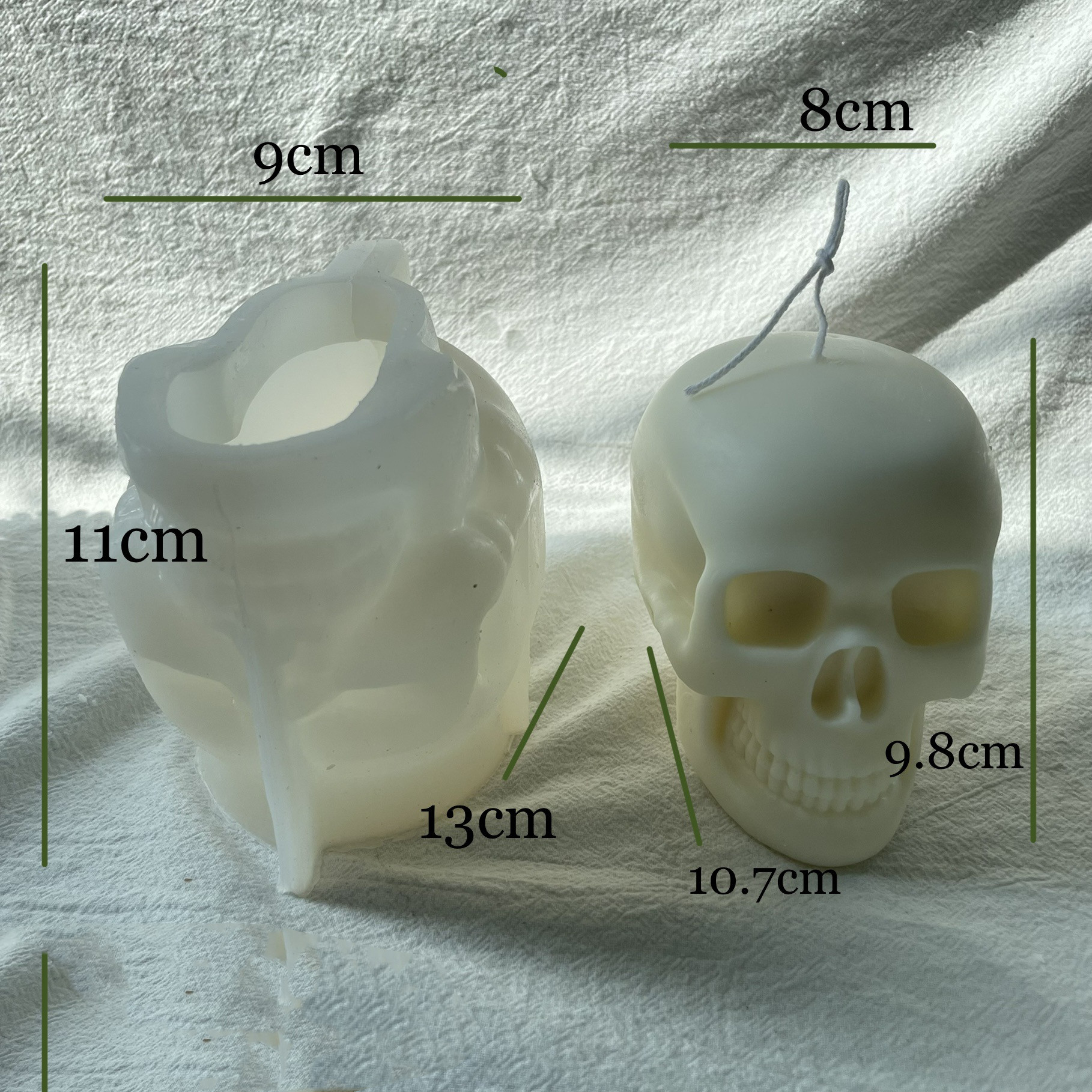Skull candle silicone chocolate mould (white-s)