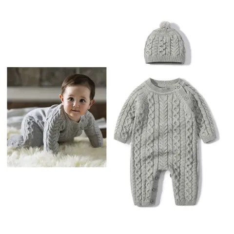 Autumn and Winter Knitted Onesie Hemp Ha Yi