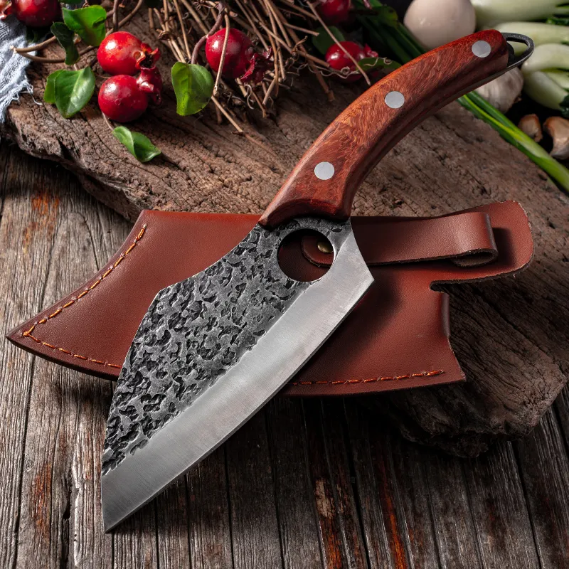Segmented Forged Leather Sheath Sharp Non-grinding Picnic