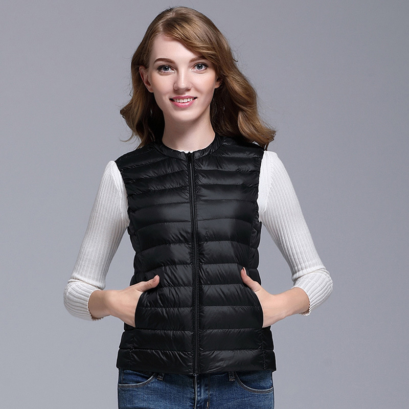 Slim Fit, Wear A Warm, Lightweight Down Jacket, Round Neck Vest, Korean Jacket