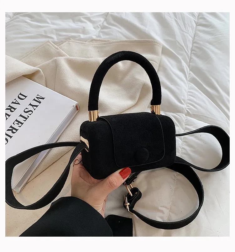 Women's New Popular Frosted One-shoulder Messenger Handbag - Black