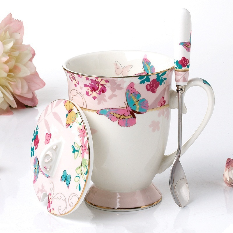 Sakura mug with spoon